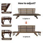 Canapé-lit de jardin en bois réglable avec coussins
