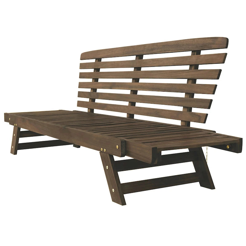 Canapé-lit de jardin en bois réglable avec coussins