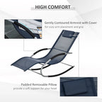 Fauteuil à bascule zéro gravité Outsunny, chaise longue d'extérieur inclinable avec coussin amovible