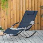 Fauteuil à bascule zéro gravité Outsunny, chaise longue d'extérieur inclinable avec coussin amovible