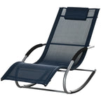 Fauteuil à bascule zéro gravité Outsunny, chaise longue d'extérieur inclinable avec coussin amovible