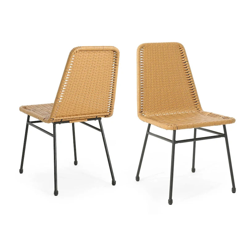 Chaises de salle à manger d'extérieur Madison en rotin (lot de 2) par Christopher Knight Home