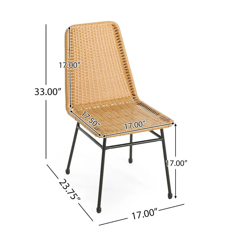 Chaises de salle à manger d'extérieur Madison en rotin (lot de 2) par Christopher Knight Home