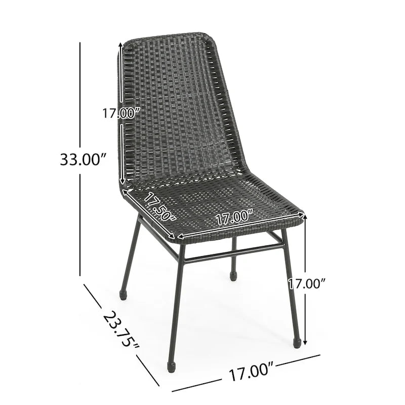 Chaises de salle à manger d'extérieur Madison en rotin (lot de 2) par Christopher Knight Home