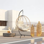 Fauteuil suspendu Juliet en osier pour intérieur/extérieur avec support, par Christopher Knight Home