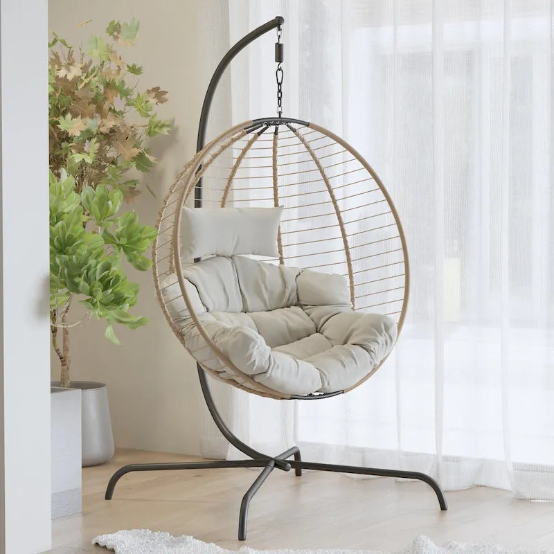 Juliet Indoor/Outdoor Wicker Hanging Chair with Stand by Christopher Knight Home