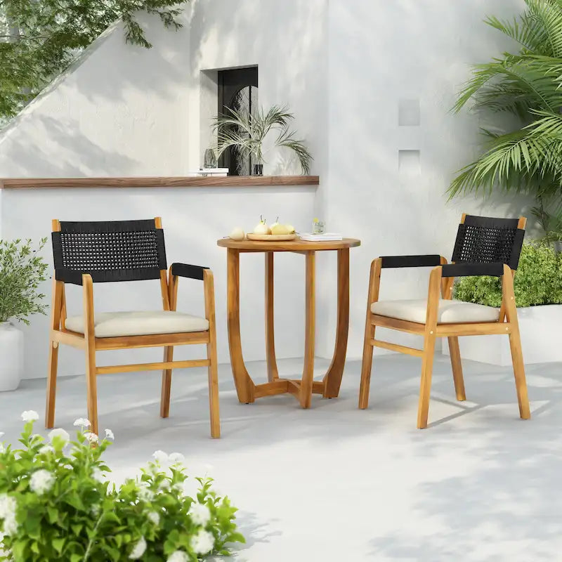 Ensemble de salle à manger d'extérieur Joueyf 3 pièces en bois d'acacia par Christopher Knight Home