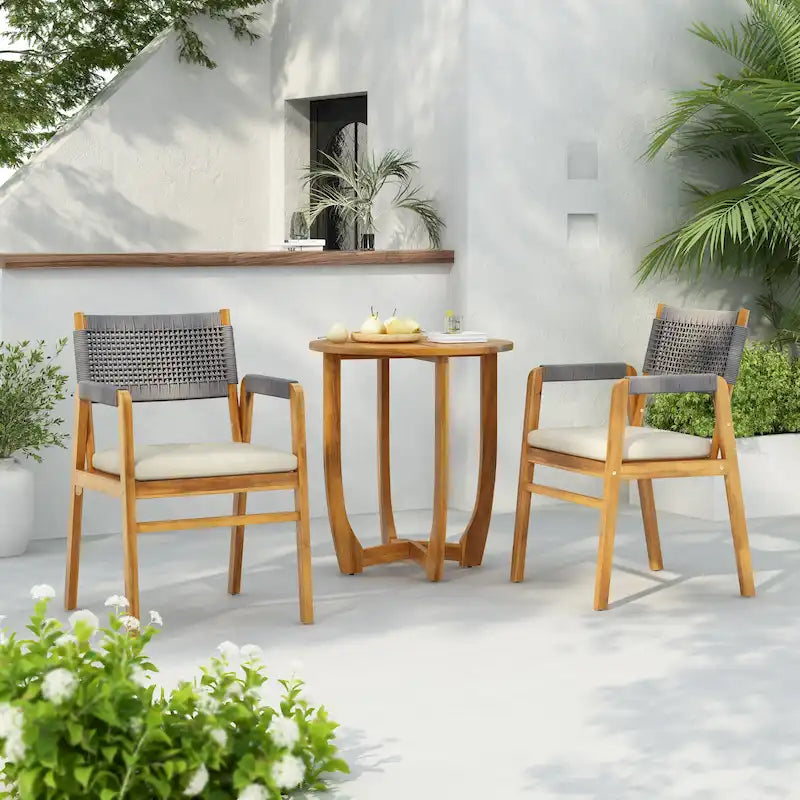 Ensemble de salle à manger d'extérieur Joueyf 3 pièces en bois d'acacia par Christopher Knight Home
