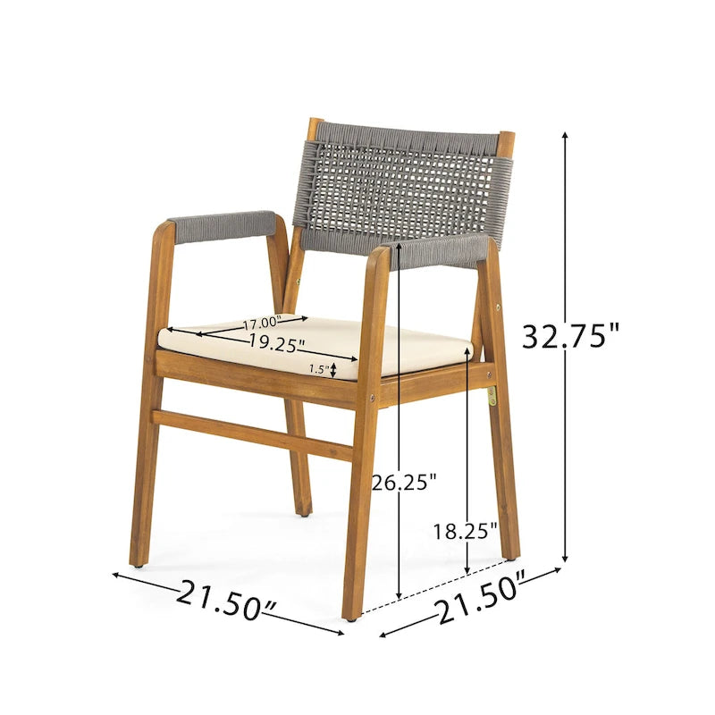 Ensemble de salle à manger d'extérieur Joueyf 3 pièces en bois d'acacia par Christopher Knight Home