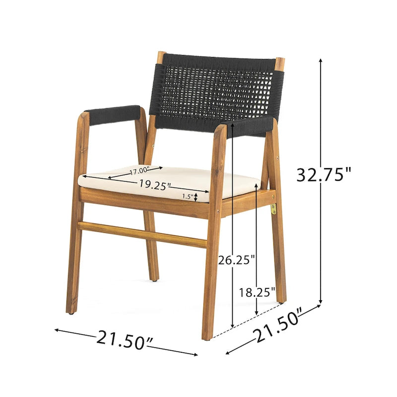 Ensemble de salle à manger d'extérieur Joueyf 3 pièces en bois d'acacia par Christopher Knight Home