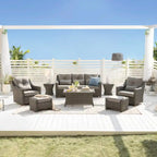 Ensembles de canapés de conversation Murphy 8 pièces en résine tressée pour patio extérieur