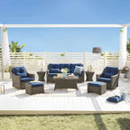 Ensembles de canapés de conversation Murphy 8 pièces en résine tressée pour patio extérieur