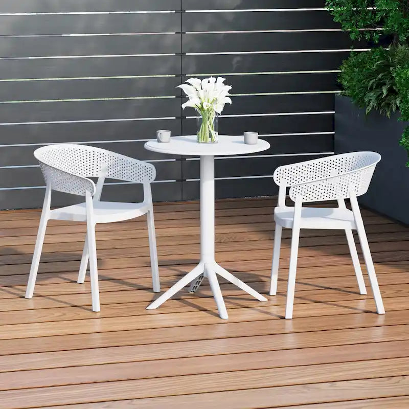 Ensemble de salle à manger d'extérieur rond pour 2 personnes Frond and Form