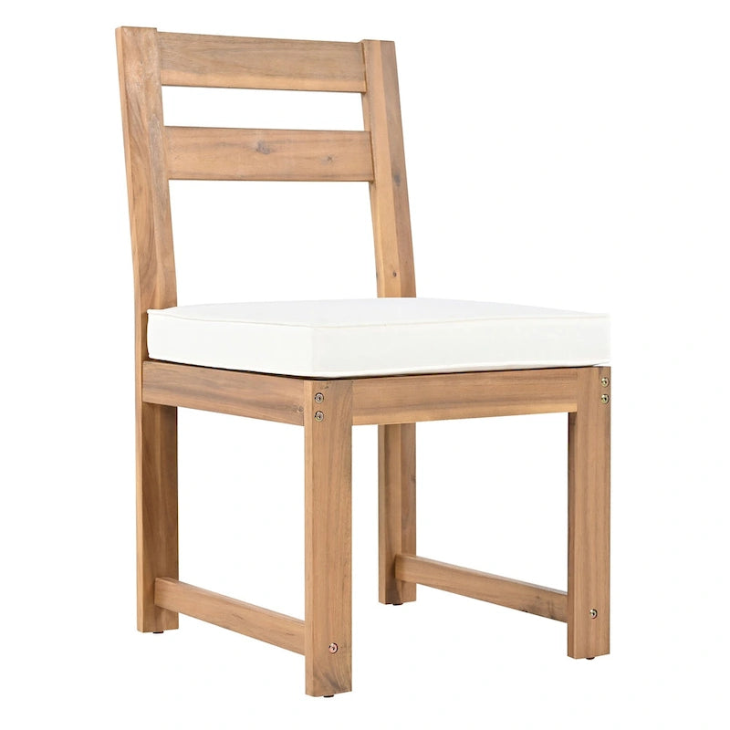Ensemble de table et chaises de patio 7 pièces, ensemble de salle à manger en bois pour 6 personnes avec trou pour parasol, 2 fauteuils et 4 chaises.
