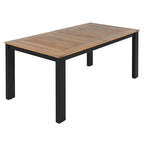Ensemble de table et chaises de patio 7 pièces, ensemble de salle à manger en bois pour 6 personnes avec trou pour parasol, 2 fauteuils et 4 chaises.