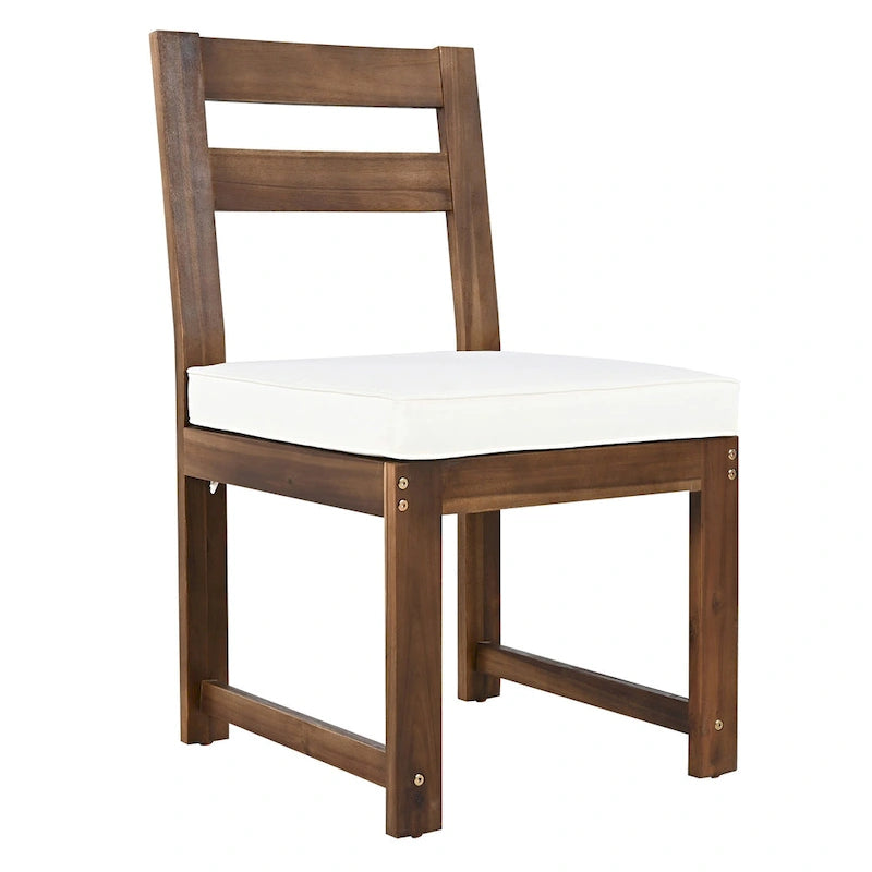 Ensemble de table et chaises de patio 7 pièces, ensemble de salle à manger en bois pour 6 personnes avec trou pour parasol, 2 fauteuils et 4 chaises.