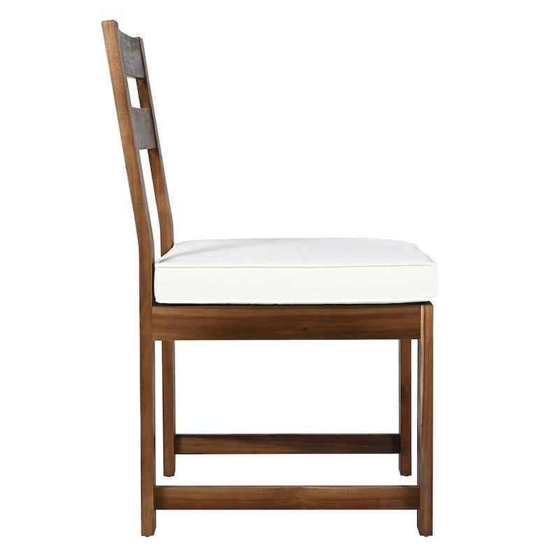 Ensemble de table et chaises de patio 7 pièces, ensemble de salle à manger en bois pour 6 personnes avec trou pour parasol, 2 fauteuils et 4 chaises.