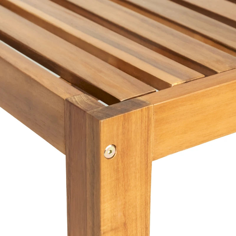 Canapé d'angle d'extérieur 5 pièces en bois massif avec table basse et coussins