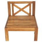 Canapé d'angle d'extérieur 5 pièces en bois massif avec table basse et coussins