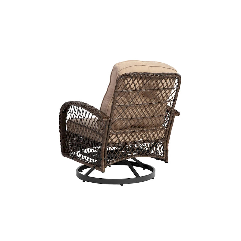Ensemble de 3 chaises de patio pivotantes à bascule pour extérieur