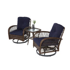 Ensemble de 3 chaises de patio pivotantes à bascule pour extérieur