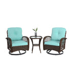 Ensemble de 3 chaises de patio pivotantes à bascule pour extérieur