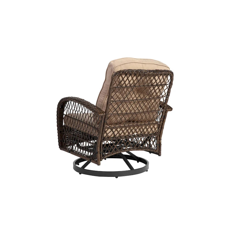 Ensemble de 3 chaises de patio pivotantes à bascule pour extérieur