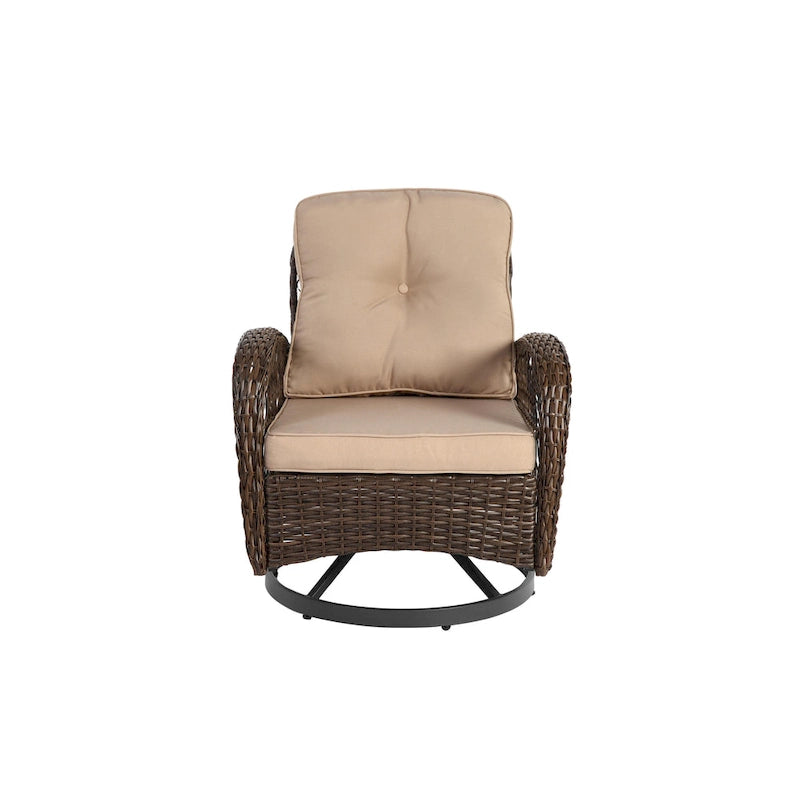 Ensemble de 3 chaises de patio pivotantes à bascule pour extérieur