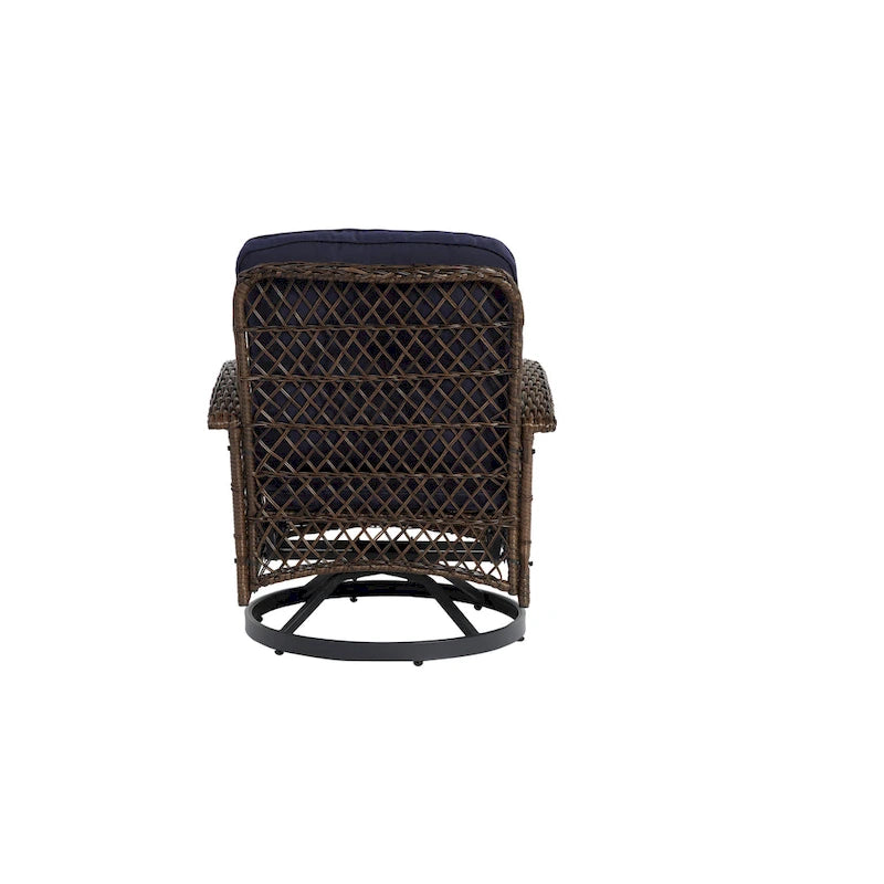Ensemble de 3 chaises de patio pivotantes à bascule pour extérieur