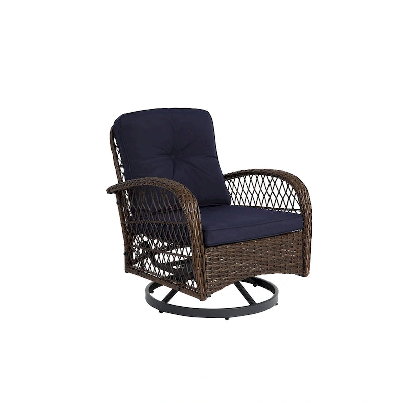 Ensemble de 3 chaises de patio pivotantes à bascule pour extérieur
