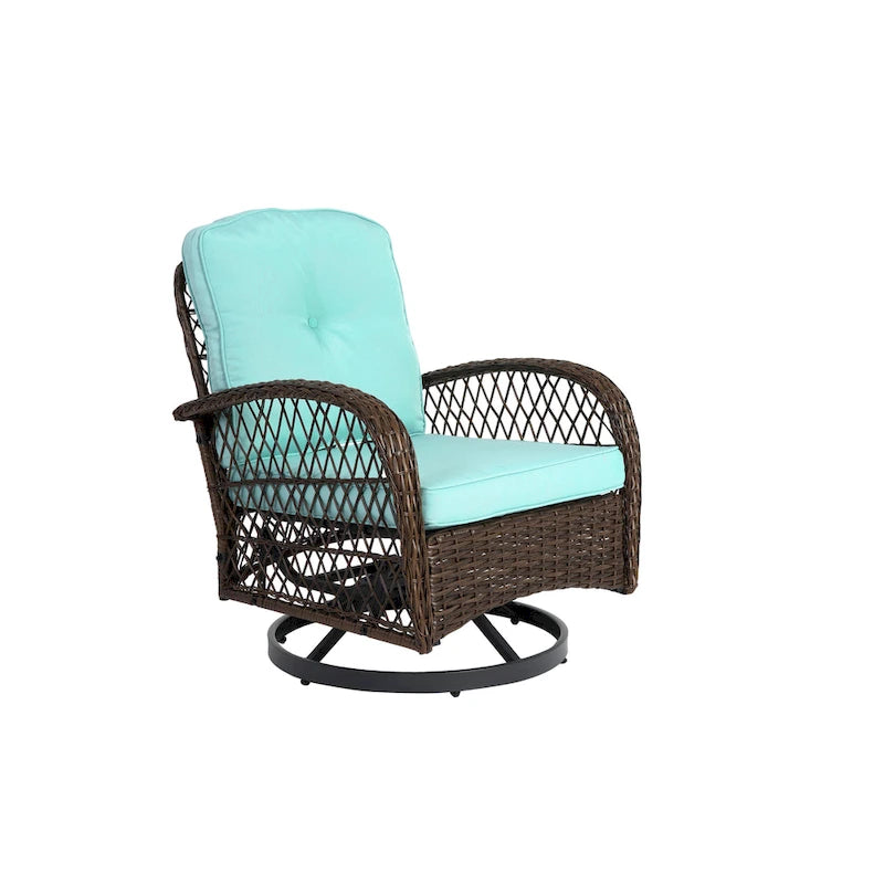 Ensemble de 3 chaises de patio pivotantes à bascule pour extérieur