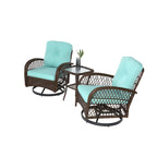Ensemble de 3 chaises de patio pivotantes à bascule pour extérieur
