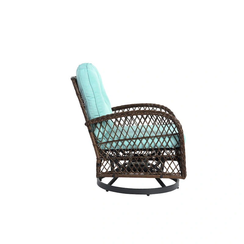 Ensemble de 3 chaises de patio pivotantes à bascule pour extérieur
