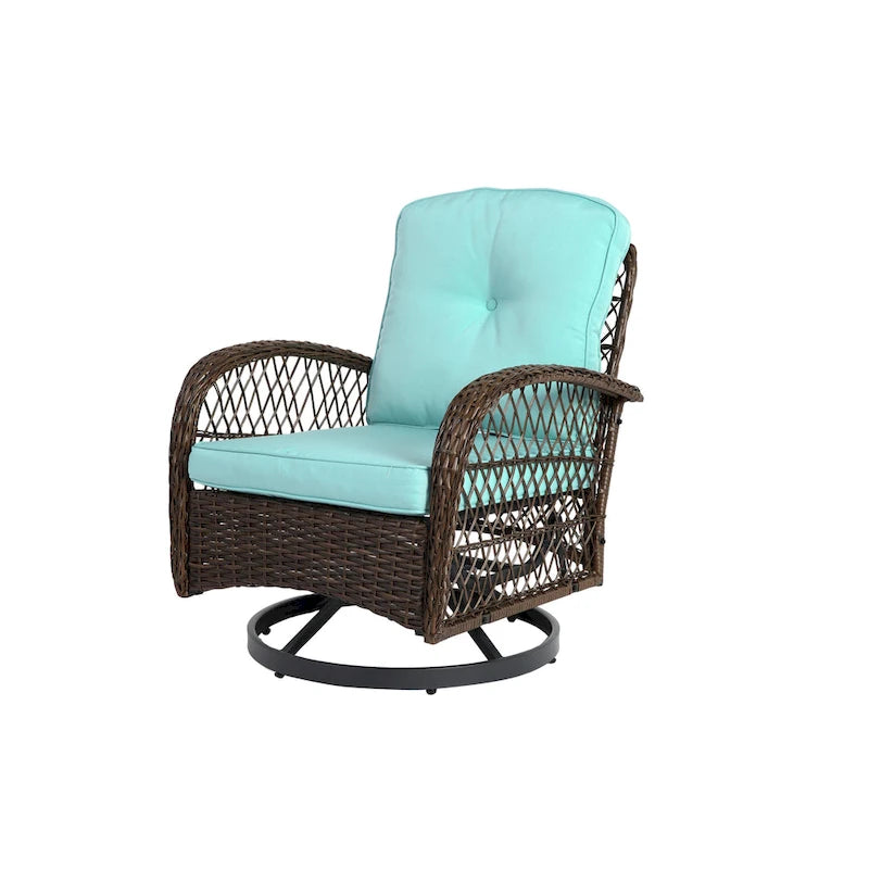 Ensemble de 3 chaises de patio pivotantes à bascule pour extérieur