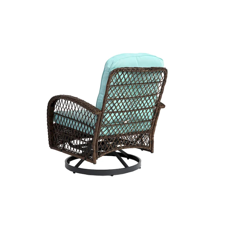 Ensemble de 3 chaises de patio pivotantes à bascule pour extérieur