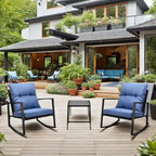Ensemble bistro de patio 3 pièces avec chaise berçante d'extérieur
