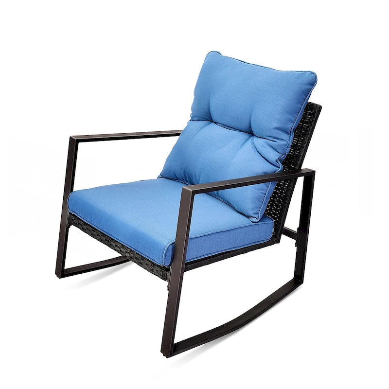 Ensemble bistro de patio 3 pièces avec chaise berçante d'extérieur