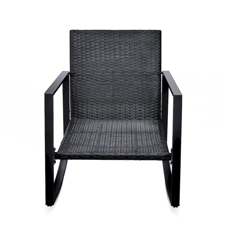 Ensemble bistro de patio 3 pièces avec chaise berçante d'extérieur