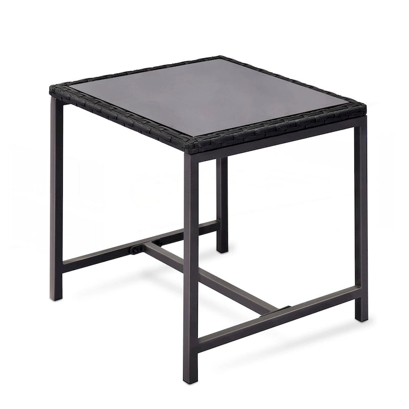Ensemble bistro de patio 3 pièces avec chaise berçante d'extérieur