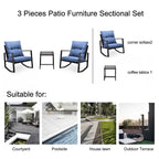 Ensemble bistro de patio 3 pièces avec chaise berçante d'extérieur