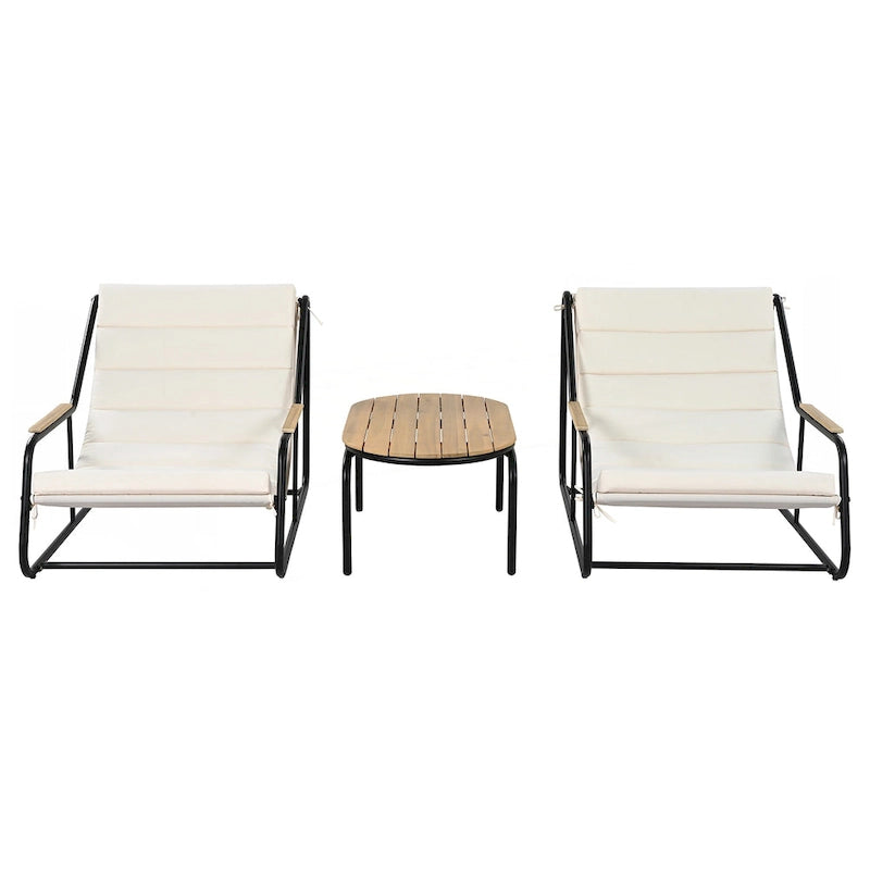 Ensemble de 3 chaises longues d'extérieur