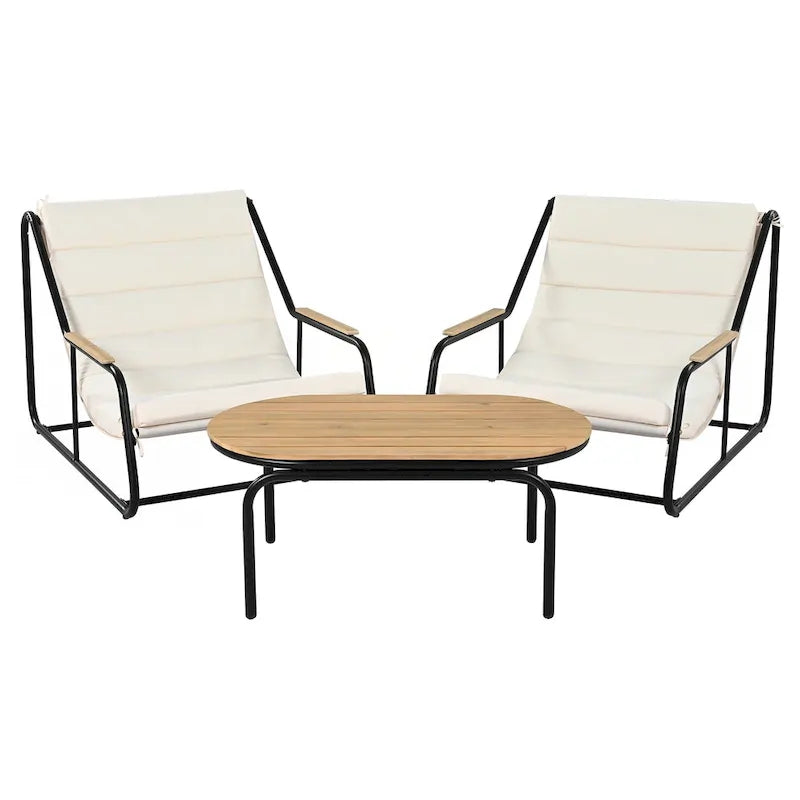 Ensemble de 3 chaises longues d'extérieur