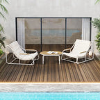 Ensemble de 3 chaises longues d'extérieur