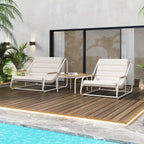 Ensemble de 3 chaises longues d'extérieur