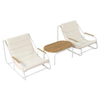 Ensemble de 3 chaises longues d'extérieur