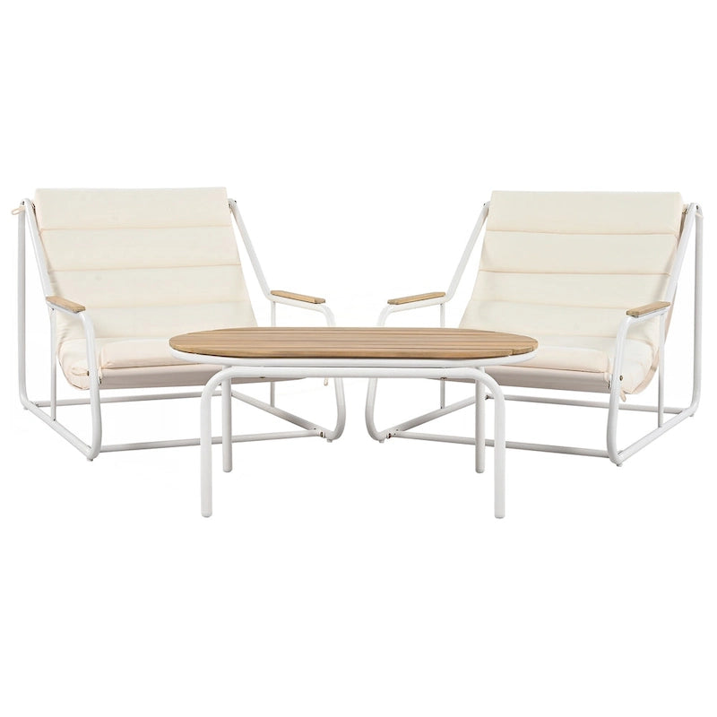 Ensemble de 3 chaises longues d'extérieur