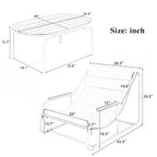 Ensemble de 3 chaises longues d'extérieur