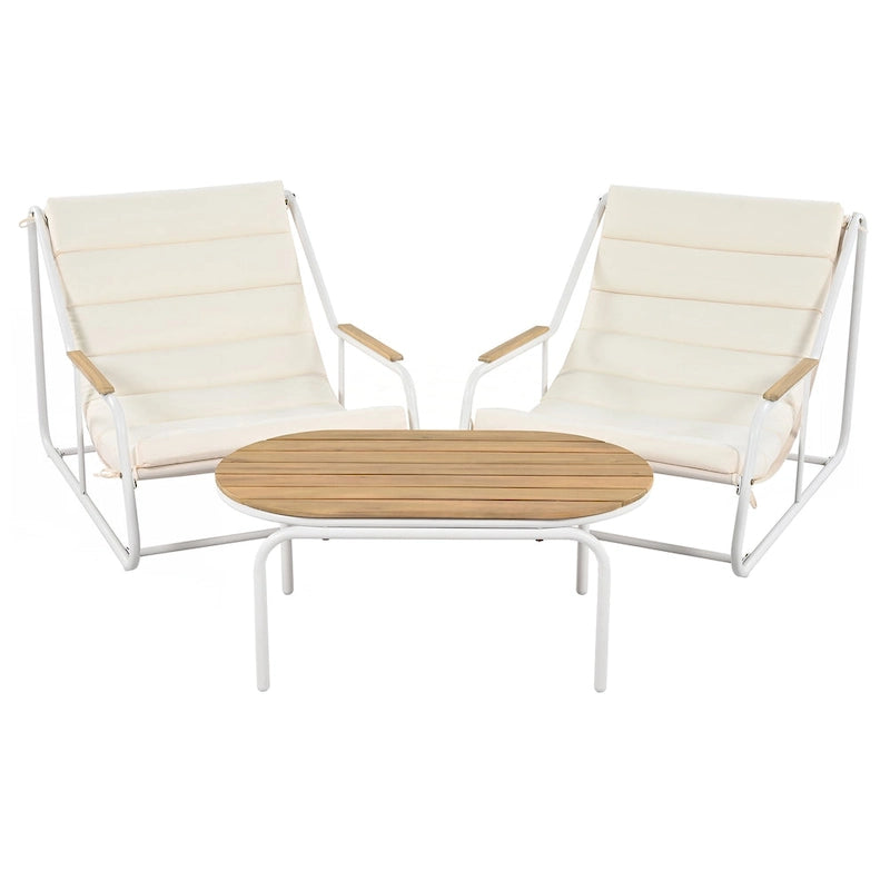 Ensemble de 3 chaises longues d'extérieur