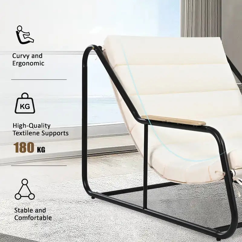 Ensemble de 3 chaises longues d'extérieur