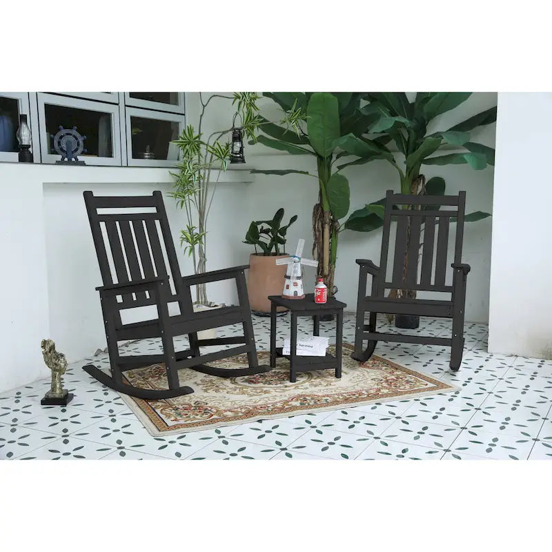 Ensemble de fauteuils à bascule tout temps avec table d'appoint